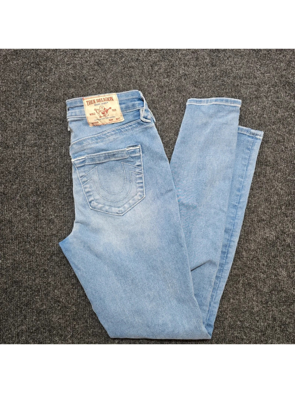 True Religion Jennie Curvy Skinny Jeans Womens 27 Light Wash Blue Denim Mid Rise